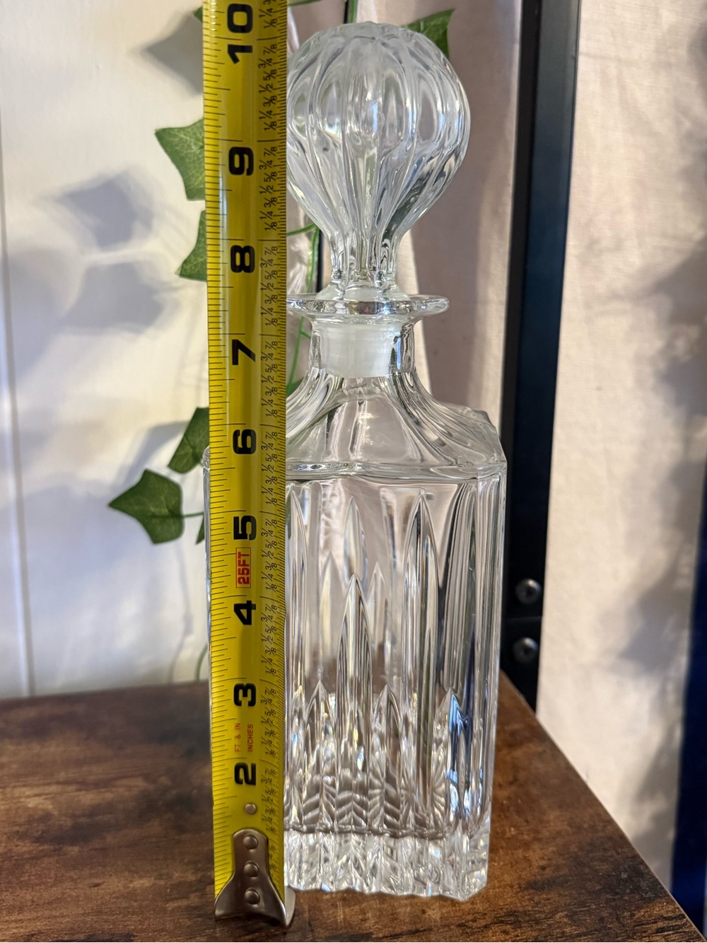 Clear Glass Crystal-Style Square Decanter with Stopper - Home Accents - Picture 6 of 7
